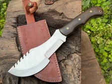 Handmade CARBON Steel Custom Hunting Bowie Knife with WOOD Handle