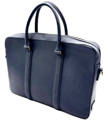 Maverick & Co. Women's Black Leather Double Top Handle Brief Case 