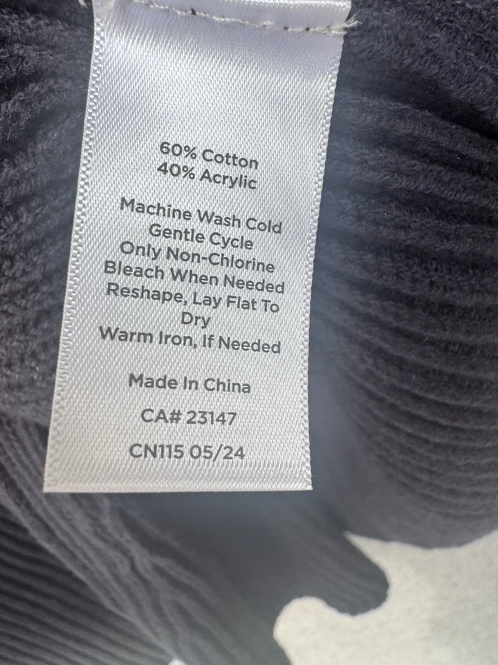 NWT Talbots Gold Button Poncho Shawl Cotton Cable Knit Large Navy Blue Academia - Image 4 of 4