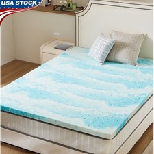 Cooling Gel Memory Foam Mattress Topper Pressure Relief Support Easy Upgrade New