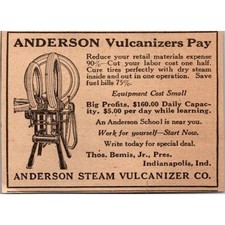 Anderson Steam Vulcanizer Co. Thos. Bemis Jr. Indianapolis 1923 Clipping SAI1-S3