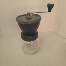 Hario Skerton Ceramic Burr Hand Crank Coffee Mill Grinder with Glass Bowl Gray