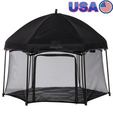 Ultralight Baby Playpen Portable Hexagonal Design Spacious Safety Mesh Walls New