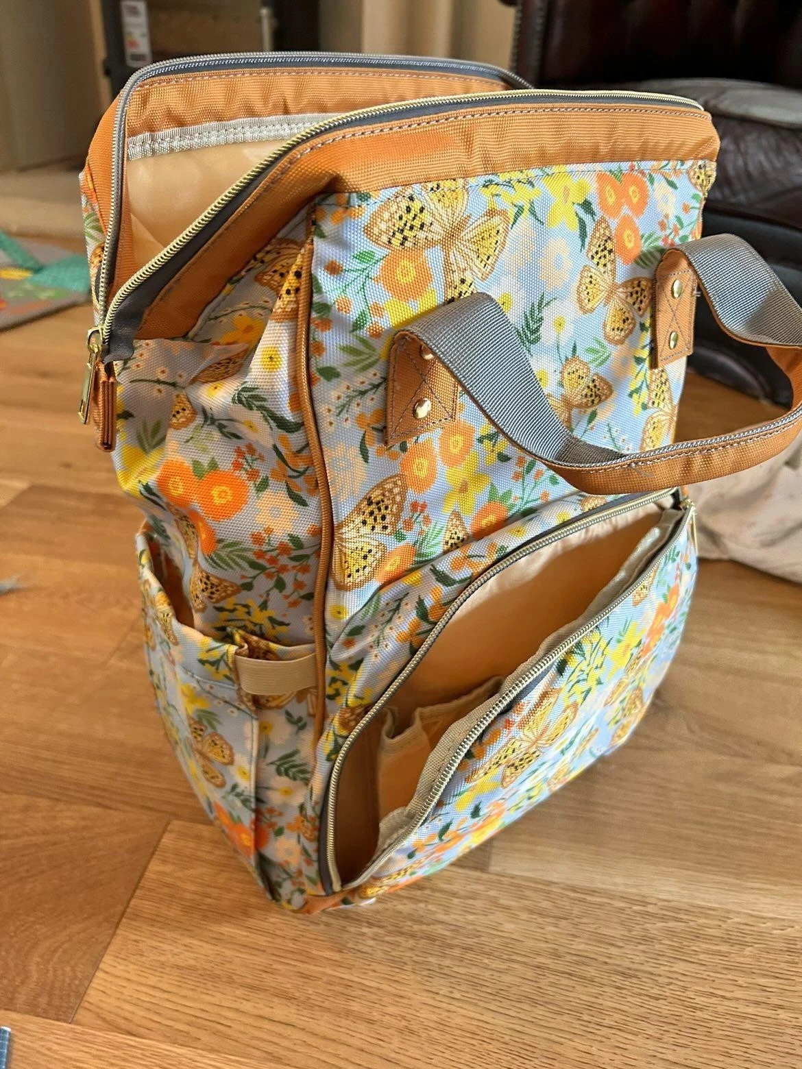 Retro Multi-Function Baby Changing Backpack Bag - Flutterby Baby