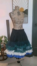 Vintage Square Dance Petticoat Skirt VERY FULL POOF Bloomer 8 Layers Ruffles