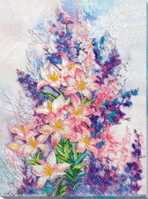 Bead Embroidery Kit DIY "Light pink" Beaded Needlepoint Craft Set