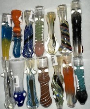 😎 8 PCS 🧡TOBACCO SMOKING PIPE ONE HITTER GLASS CHILLUM 💚 RANDOM COLOR