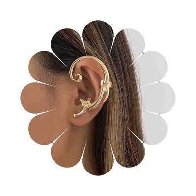 Bohemian Cat Cuff Earrings Gold Kitty Ear Wrap Earring Kitten Cat Earrings Vinta