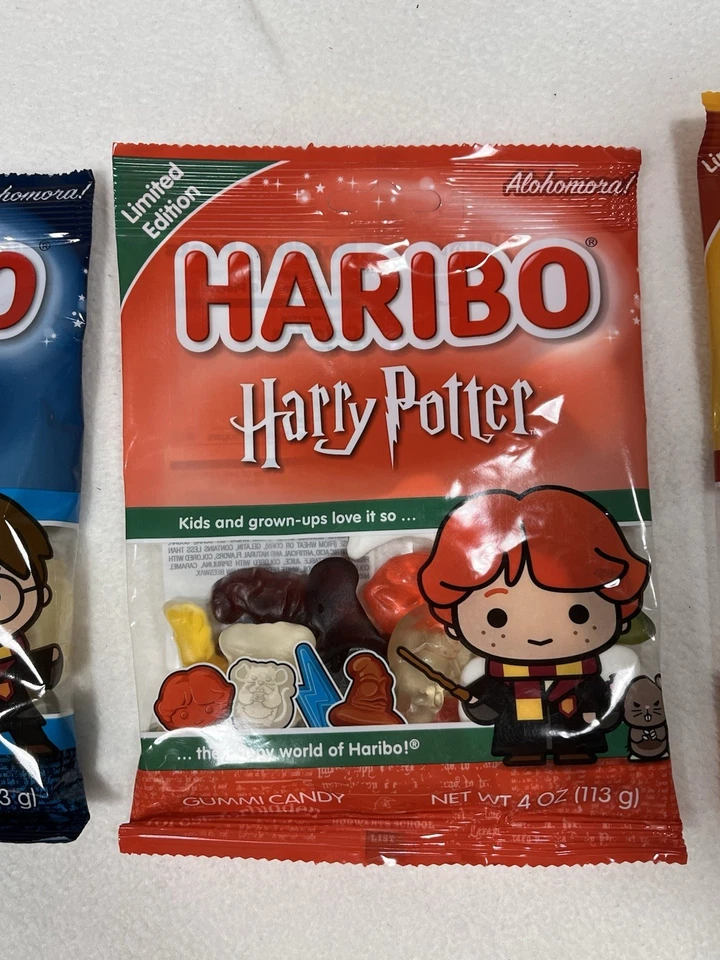 Juego de 3 caramelos de oso de goma Haribo Harry Potter edición limitada Ron Hermione Harry Foto 3 de 4