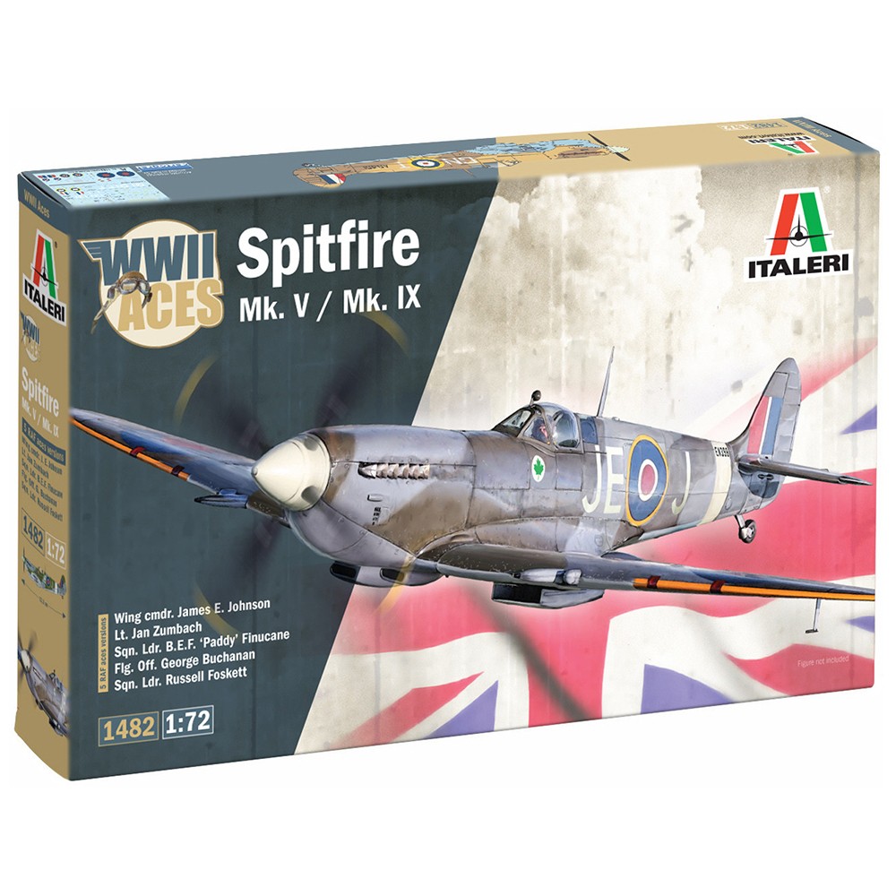 Italeri Spitfire Mk V Mk IX WW2 RAF Fighter Aircraft Model Kit 1:72 1482