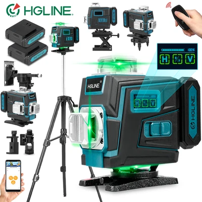 HGLINE 360° Kreuzlinienlaser 16 Line Laser Level Wasserwaage Baustellen +Stativ