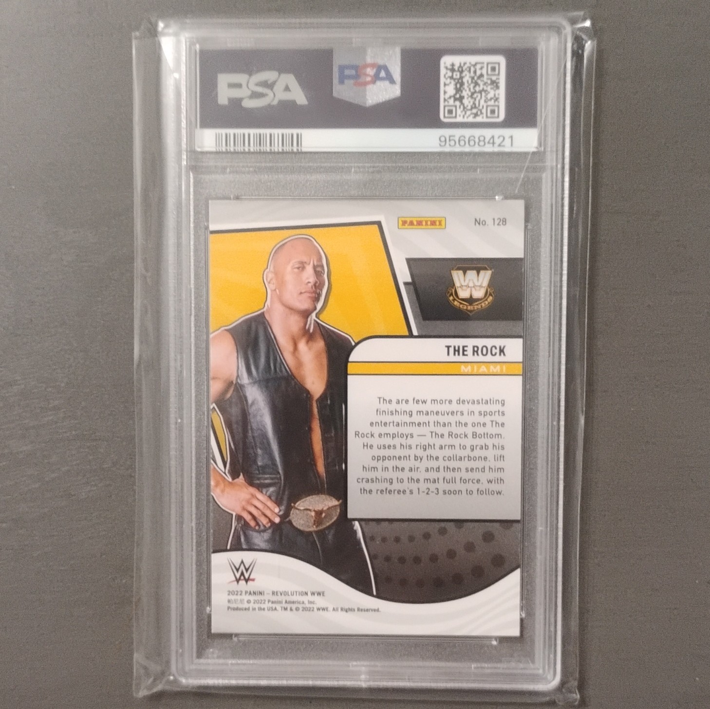 🏆 Panini 2022 Revolution WWE Legends The Rock #128 PSA 10 Graded Gem 💎 view 3