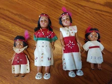 Vintage Plastic Dolls w/Poseable Parts Native American