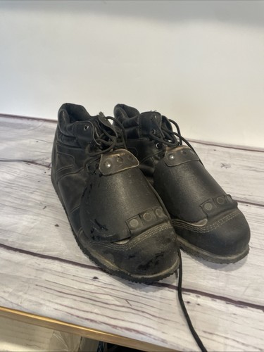 Vintage BALZ Umpire Plate Shoes Made In USA Black Leather Toe Guards Men’s Sz 12