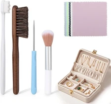 Palksky Jewelry Cleaning Brush Set, Sterling Silver Polish Cloth Kit,... 