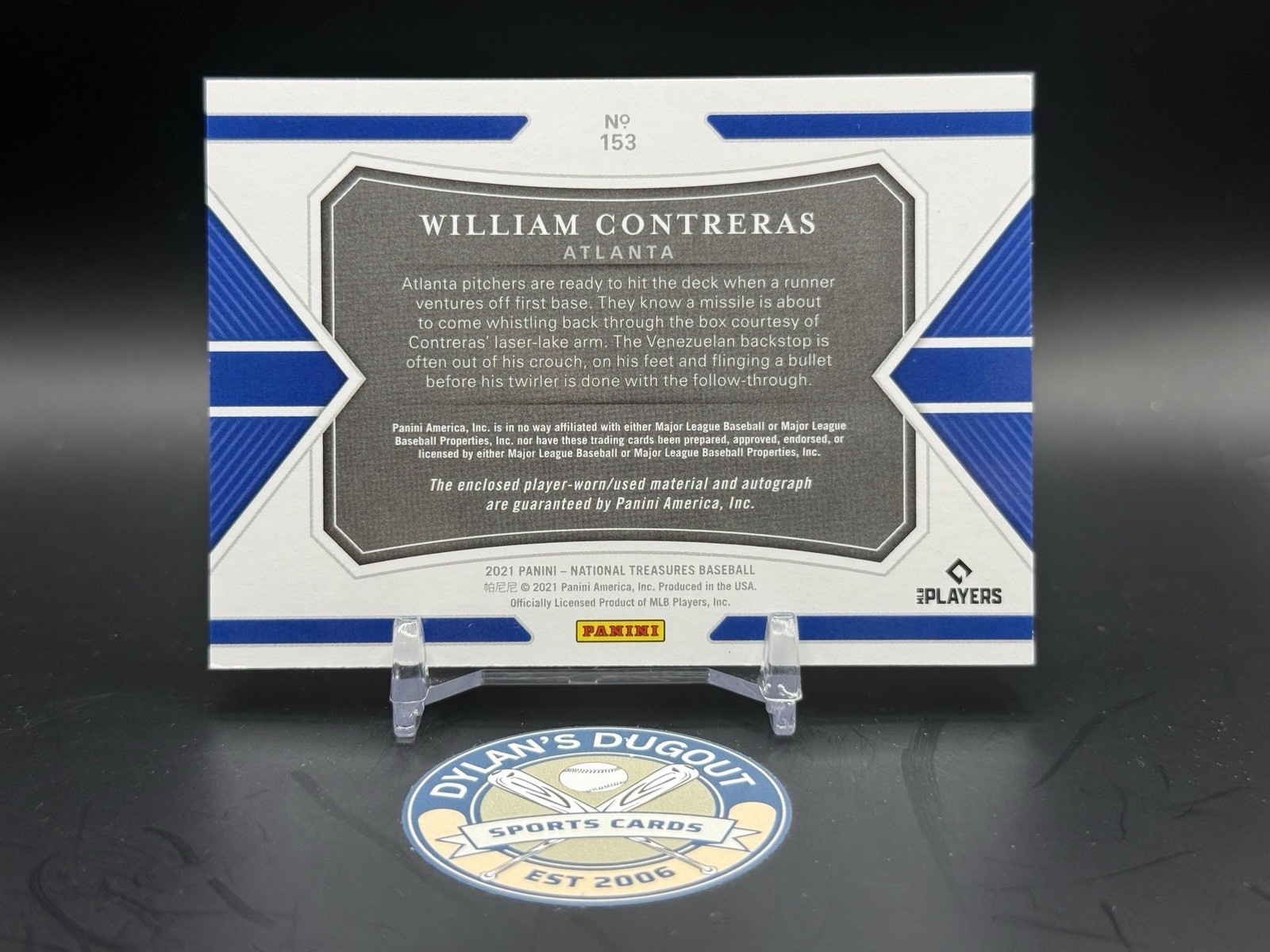 2021 Panini National Treasures Material Signatures William Contreras Auto /99 view 2