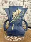 Vintage Roseville Pottery Freesia Vase In Delft Blue Circa 1945 #200-7
