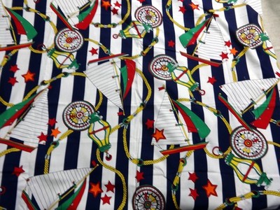 Nautical Fabric Cranston Schwartz Liebman Ships SailBoat Rope 39 x 52 inches