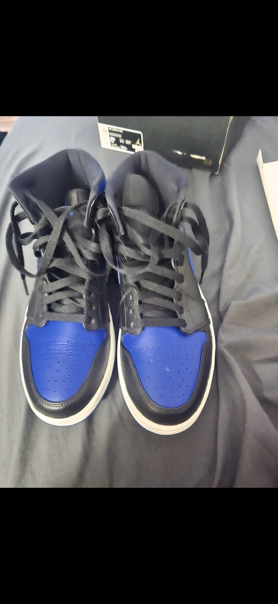 Jordan Air Jordan 1 Mid Hyper Royal Black Blue White Leather Mid