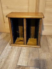 Vintage Wooden Cd Dual Tower Cd Holder Cd Rack 