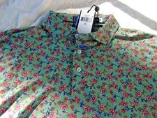 NWT Ralph Lauren RLX short sleeve polo, men's XL, $99, green, floral print