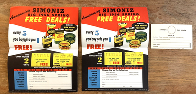 #ad #ad Vintage Rare Simoniz Dealers Sheet Big 1956 Spring Free Deals Lot Unused $19.99