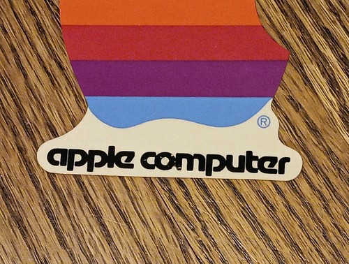Apple Computer Sticker Vintage 4" Rainbow Apple Style Qty 2 - Picture 6 of 6