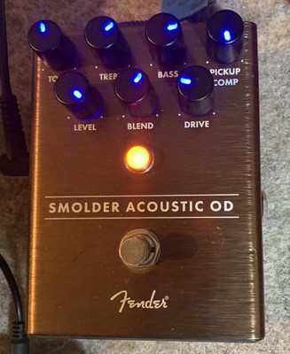Fender Smolder Acoustic OD Analog Overdrive Pedal for Acoustic/Electric Guitar