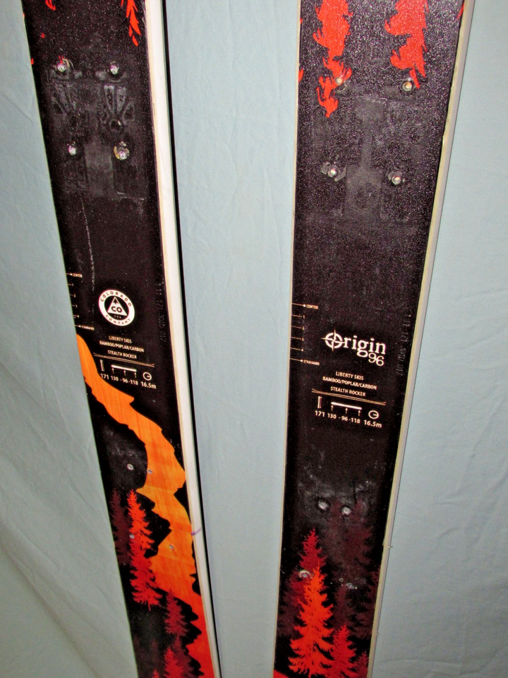 Liberty ORIGIN 96 all mountain skis 171cm Stealth Rocker bindings not ...