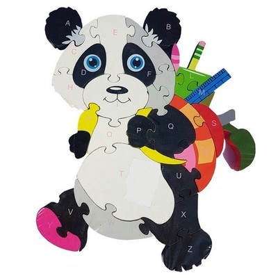 3D pädagogisches Holz Panda Spaß Puzzle Lernen mit Buchstaben & Zahlen