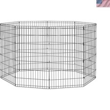 Folding Metal Dog Exercise Pen, Indoor/Outdoor Playpen with No Door, Provides...