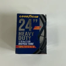 Goodyear 24" x 1.75"-2.125" Heavy Duty Bike Tube & Tire Levers 30% Thicker Black