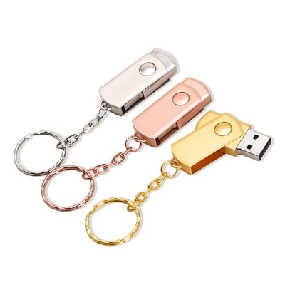 Metal USB Flash Drive 128GB High Speed Pen Memory Stick 64GB Rotatable Storage