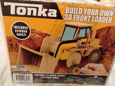Tonka 3D Wood Model Kit Front Loader Construction Equipment Model Activity Gift
