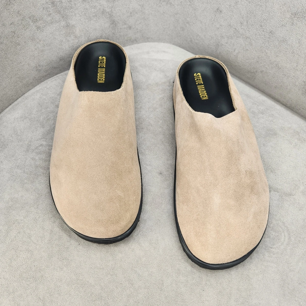 Steve Madden Mules Men\'s 12 Taupe Suede Luis Slippers Comfort Loafers New $100 Steve Madden Mules Men main image 2