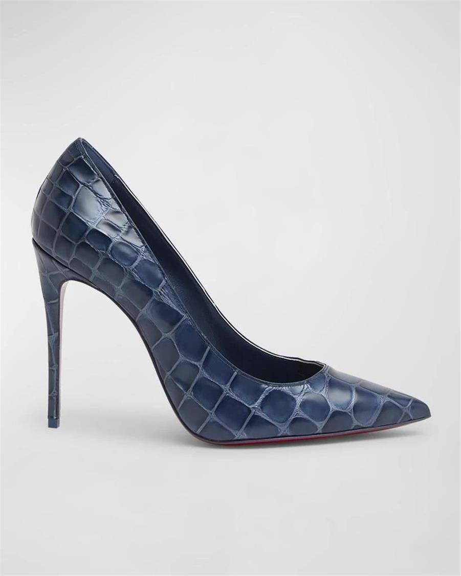 Christian Louboutin ブルースタッズハイヒール Christian Louboutin Drama Pump 100 Azulejo/Blue Studded