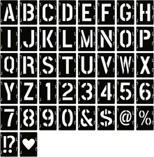 YEAJON 6 Inch Letter Stencils Symbol Numbers Craft Stencils, 42 Pcs Reusable 