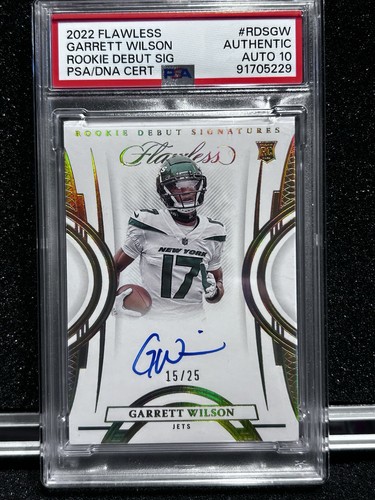 Flawless 2022 Rookie Debut Signatures Garrett Wilson Auto /25 PSA Auto 10