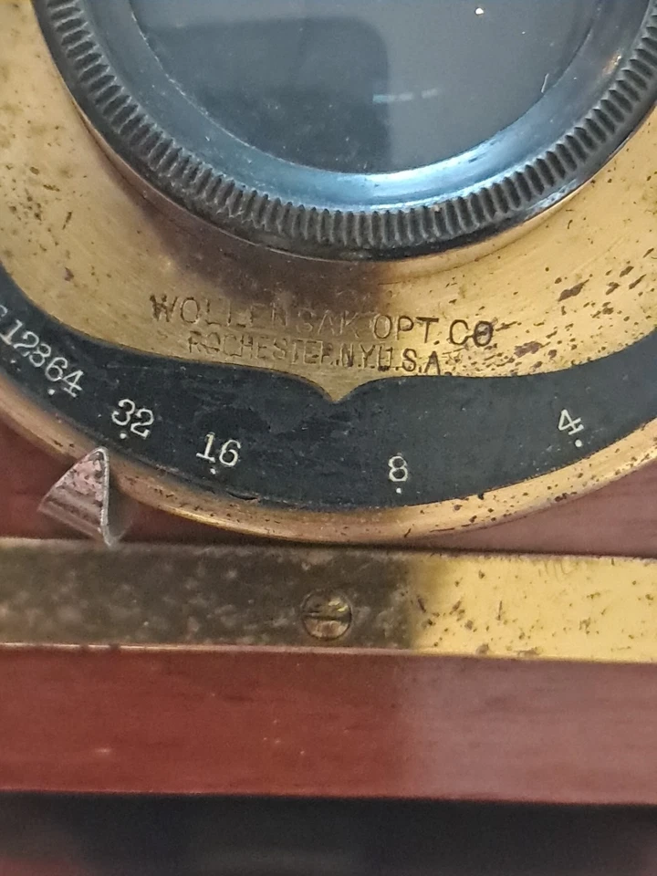 chambre photographique/appareil Photo En bois pecto F Objectif Wollensak - Photo 4/4