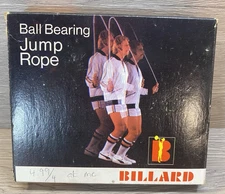 Vintage 70s Billard Jump Rope Ball Bearings Wood Handles W Box Pro-Rope