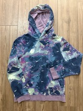 Nike Mini Swoosh Galaxy Tie Dye Hoodie Youth Large Fleece Pullover EUC