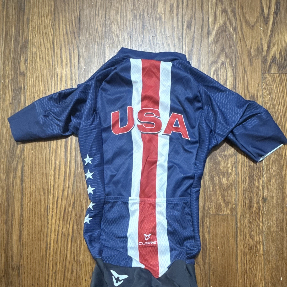 Conjunto de ciclismo Cuore para mujer EE. UU. XS 2 piezas jersey y pantalones cortos acolchados cremallera completa