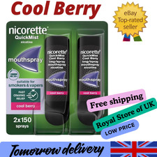 Nicorette QuickMist Cool Berry 1mg Spray Mouthspray Nicotine Duo 2X150 Sprays