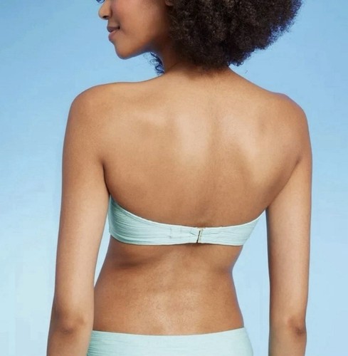 Shade & Shore Bandeau Padded Bikini Oberteil Gr. 38DD - Light Aqua Blue - NEU - Bild 5 von 7
