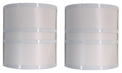 2 Pack Epiphany White 2 Light Fluorescent Wall Sconce 10'' x 11''