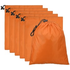 6pcs Drawstring Bag with Toggle 10 x 12 Inch Stuff Sack Orange