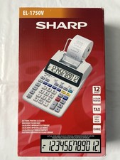 Sharp SH-EL1750V Printing Calculator 12-Digit Cost Sell Margin Tax Black/Red