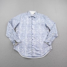 Robert Graham Shirt Mens Small Blue Jacquard Paisley Limited Edition Button Up
