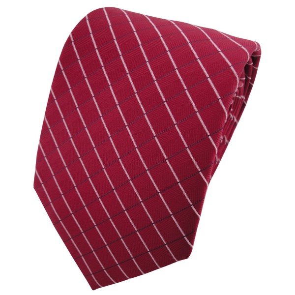 Tigertie Designer Krawatte Rot Weinrot Silber Schwarzblau Gestreift - Binder-image
