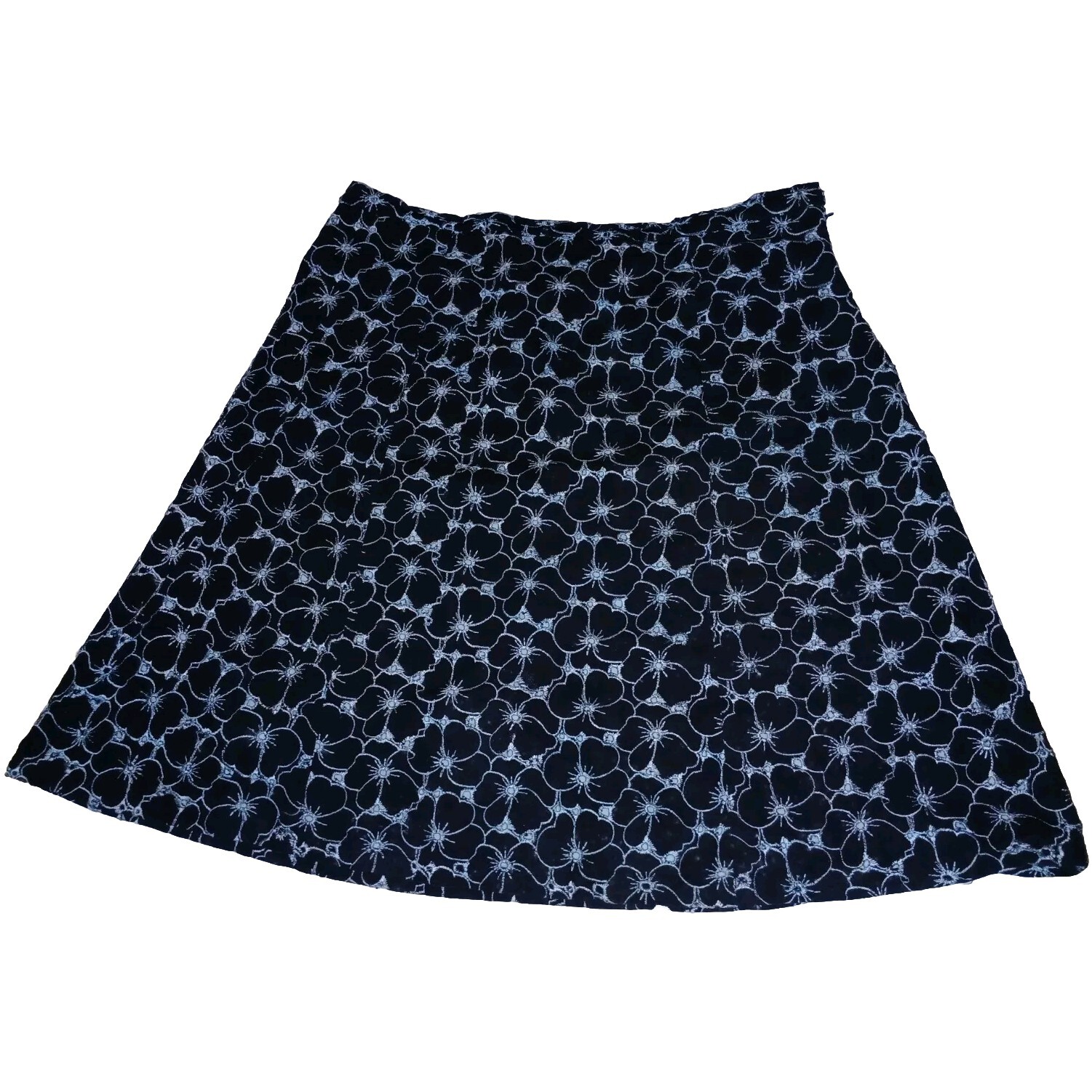 Sharon Anthony Women Teal/Black A-line Embroidered Casual Skirt 10 ...